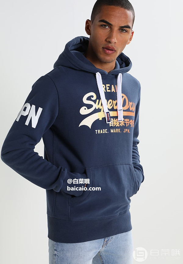 亚马逊海外购：限尺码，Superdry 极度干燥 Vintage Logo 男士连帽衫 Prime会员凑单免费直邮含税到手￥184