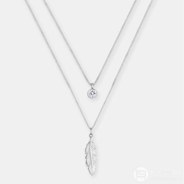 德国品牌，Elli 羽毛+施华洛世奇水晶 925纯银女士项链新低150.39元