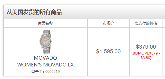 Movado 摩凡陀 LX系列 0606619 女士珍珠母+镶钻腕表 新低9约￥2380（需用优惠码）