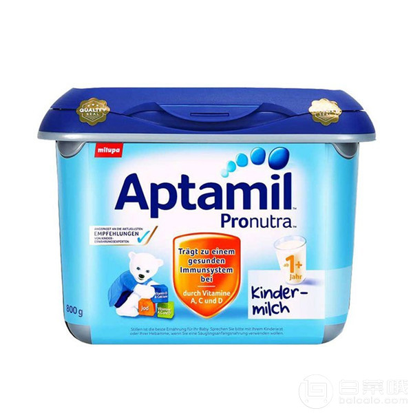 限Prime会员，Aptamil 爱他美 婴幼儿奶粉 1+段(1-2岁) 800g安心罐装113.6元包邮（额外立减 20%）