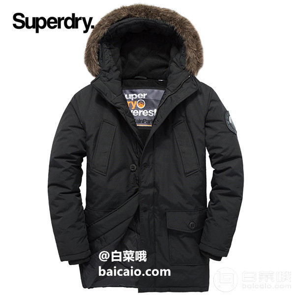 限XL码，Superdry 极度干燥 Faux Fur Trimmed Everest 男士连帽棉服外套 Prime会员免费直邮含税到手￥360（国内￥1223）