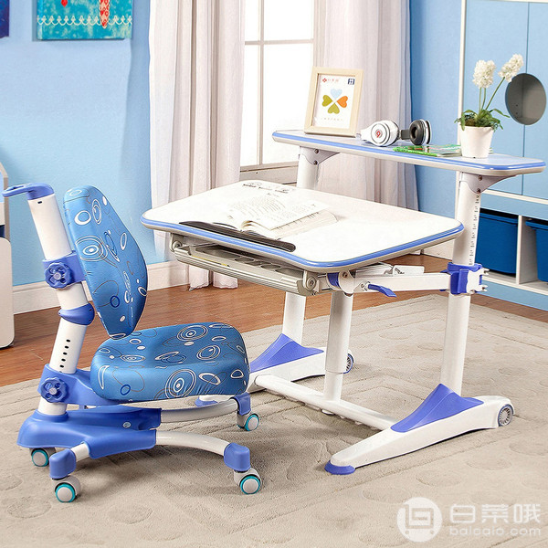 心家宜 儿童气压辅助升降学习桌椅套装M105+M200 两色秒杀价1480元包邮