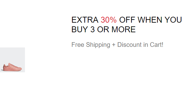 Ebay：adidas阿迪达斯官方旗舰店 3件7折促销专场叠加满额外8折优惠码