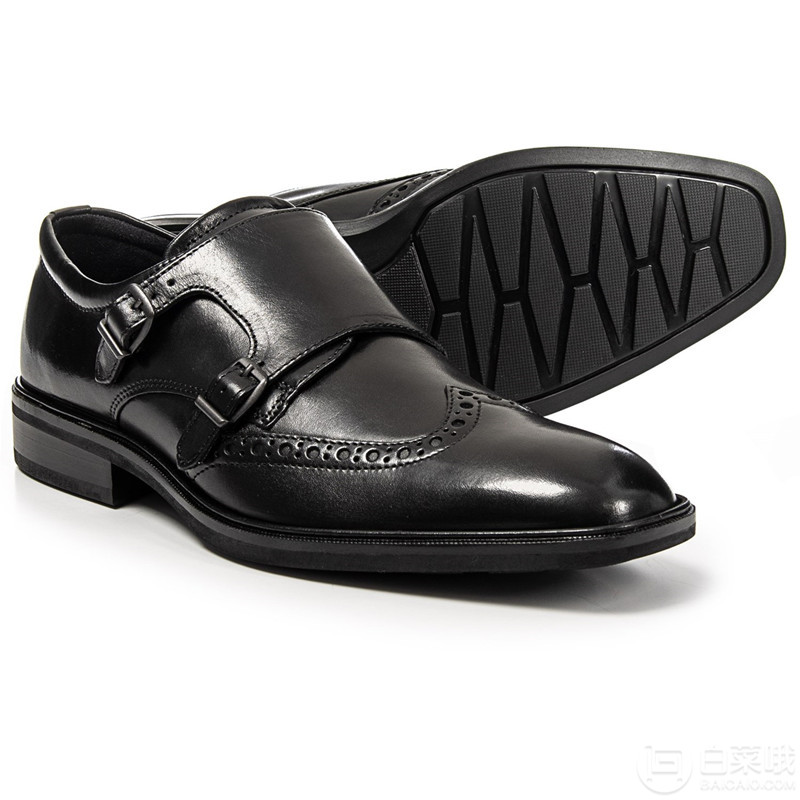 国内￥3199，ECCO 爱步 伊利诺系列 男士真皮孟克鞋 3.1折 新低.99到手645元