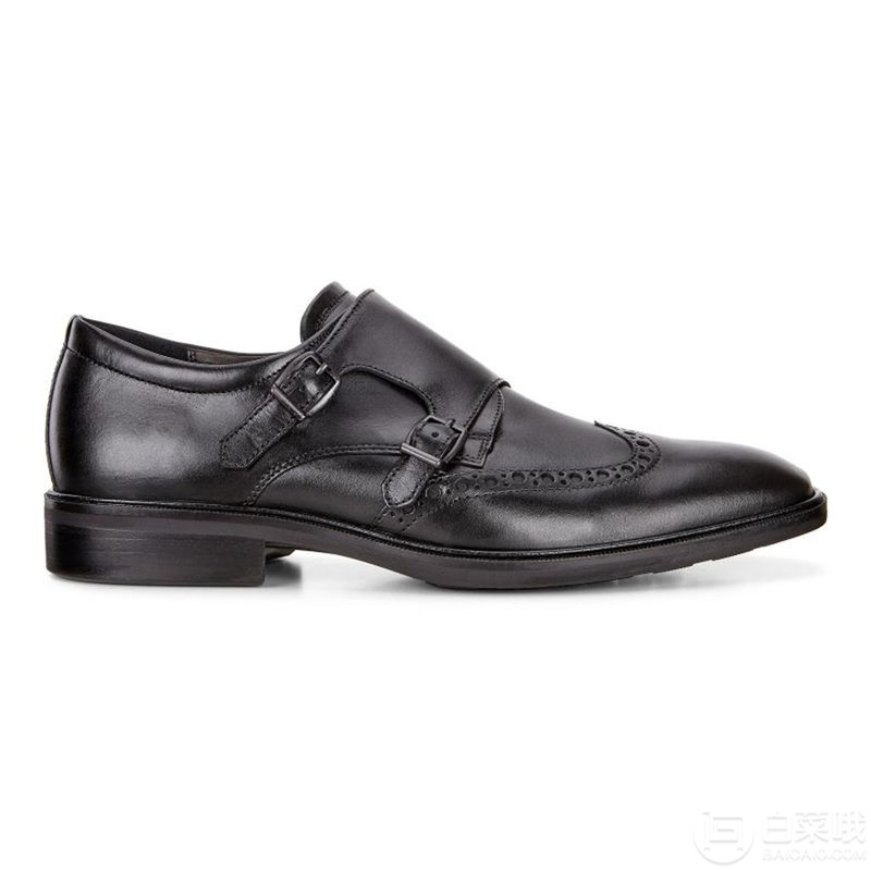 国内￥3199，ECCO 爱步 伊利诺系列 男士真皮孟克鞋 3.1折 新低.99到手645元