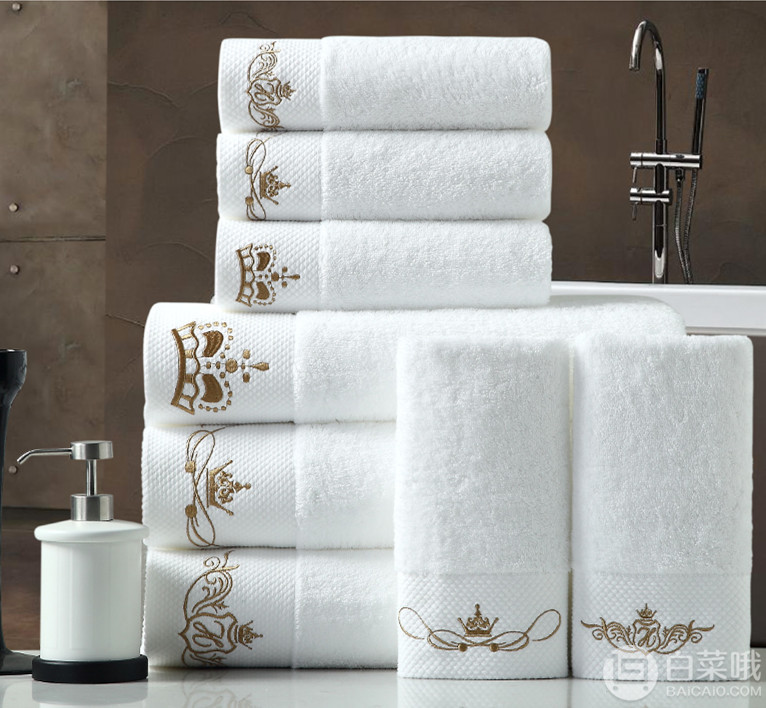 五星级酒店品质，鸿创 加大加厚全棉浴巾140×70cm/500g19.9元包邮（需领券）