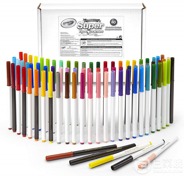 Crayola 绘儿乐 Super Tips 可水洗水彩笔马克笔80支套装119.27元（可2件95折）