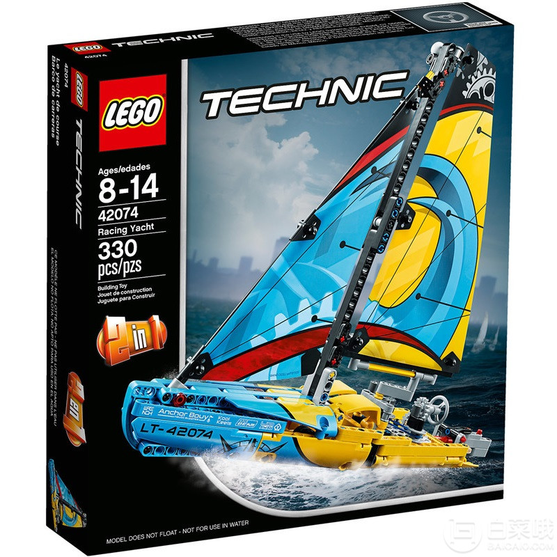 LEGO 乐高 科技机械组 42074 竞赛帆船凑单直邮到手154.8元