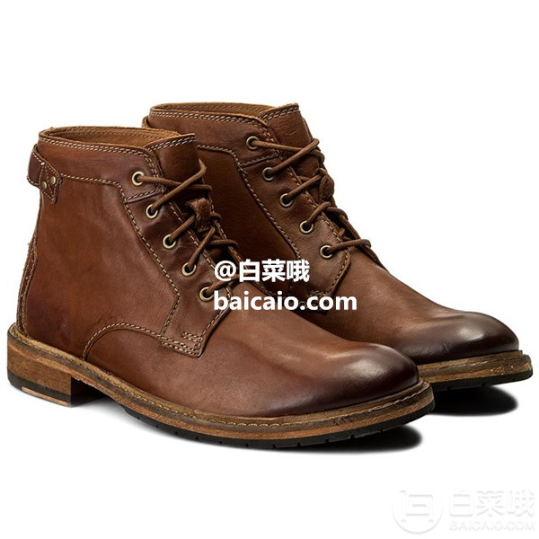 国内￥1409，Clarks  其乐 Clarkdale Bud 男士牛皮系带踝靴 Prime会员免费直邮含税到手588元