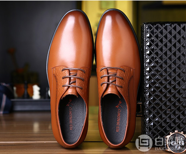 红蜻蜓 男式系带商务正装皮鞋 2色159元包邮（需用60元优惠券）