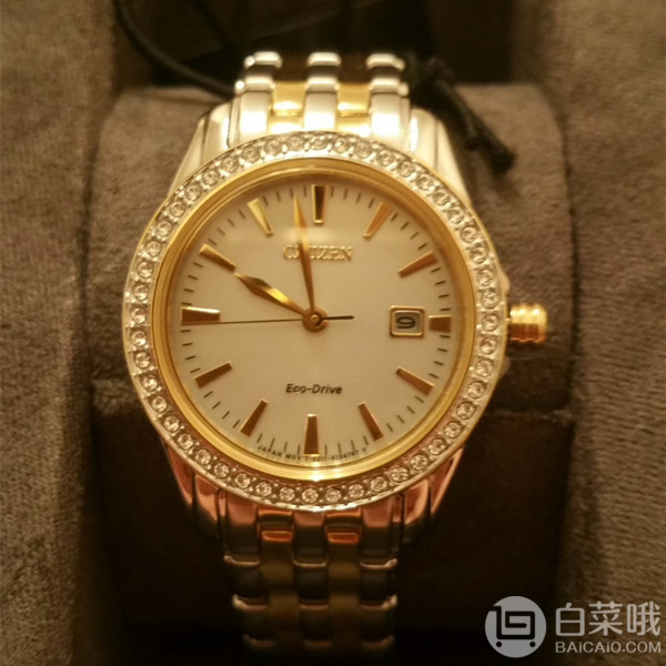 Citizen 西铁城 EW1908-59A 女士施华洛世奇水晶光动能手表 .33到手500元