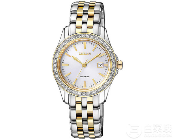 Citizen 西铁城 EW1908-59A 女士施华洛世奇水晶光动能手表 .33到手500元