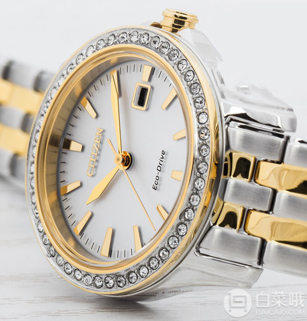 Citizen 西铁城 EW1908-59A 女士施华洛世奇水晶光动能手表 .33到手500元