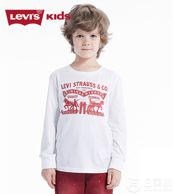 Levi's 李维斯 男童纯棉复古长袖T恤 四款99元包邮（需用券 2件低至89.3元/件）