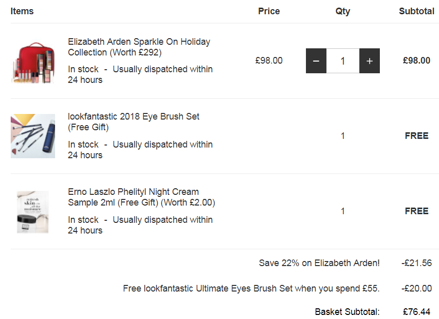 Elizabeth Arden 伊丽莎白·雅顿 2018年节日限量版彩妆礼盒 £76.44（需用码）免费直邮到手692元