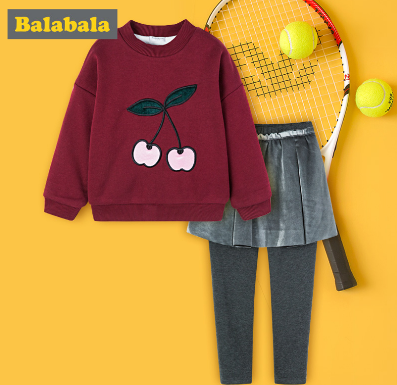 巴拉巴拉 2018新款小童宝宝加绒卫衣两件套 2色119元包邮（需用优惠券）
