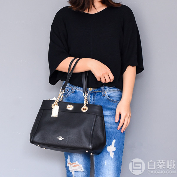 COACH 蔻驰 Turnlock Edie Carryall 女士真皮单肩包 7.99到手1025元