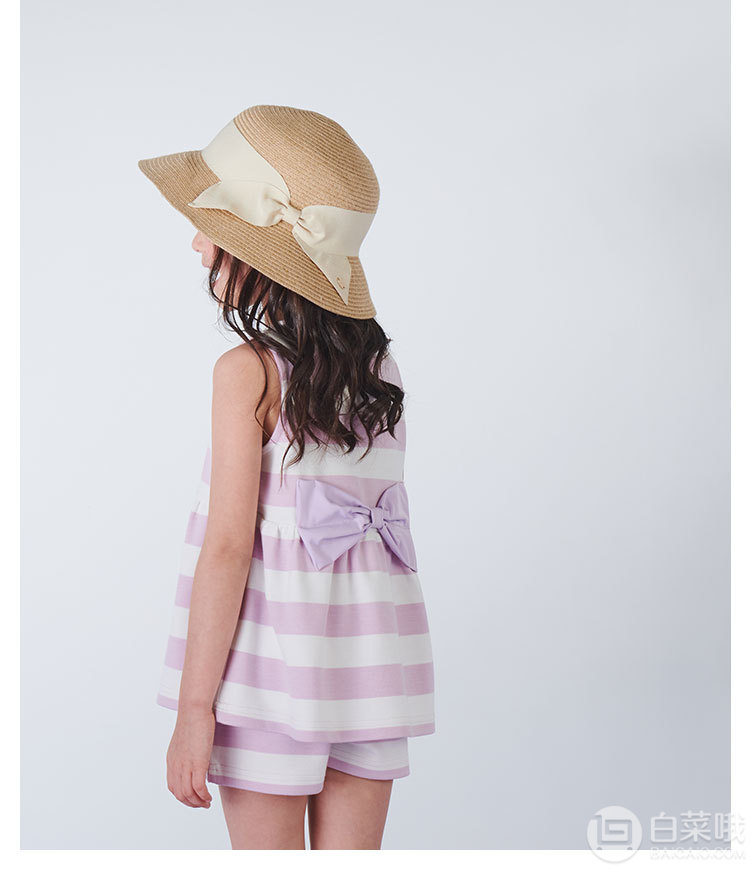 0点开始，日本超高人气童装品牌 petit main 2019夏新款女童时尚洋气两件套 2色69.2元包邮（双重优惠）