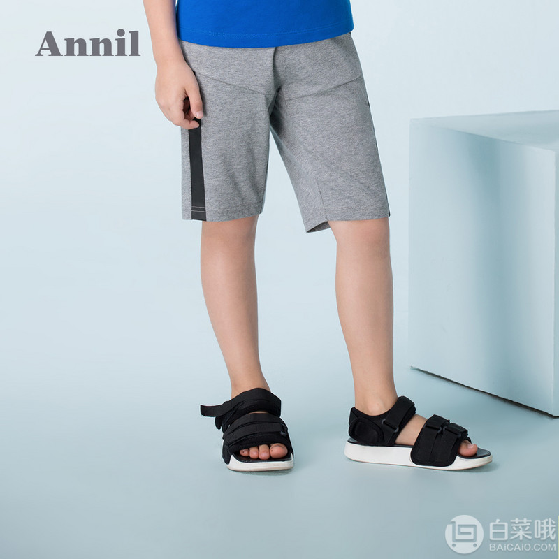安奈儿 2019夏季新款男童纯棉运动休闲五分裤（110~170码） 3色59元包邮（需领券）