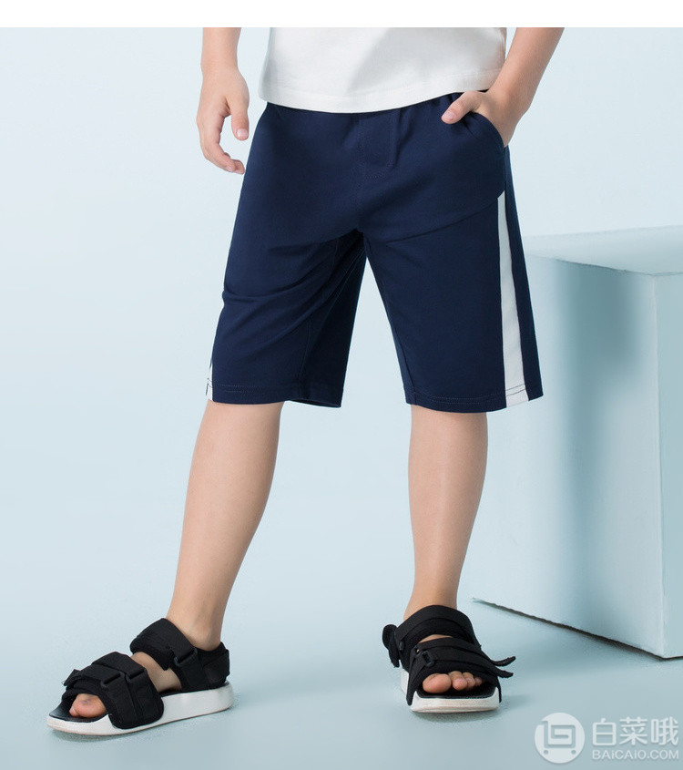 安奈儿 2019夏季新款男童纯棉运动休闲五分裤（110~170码） 3色59元包邮（需领券）