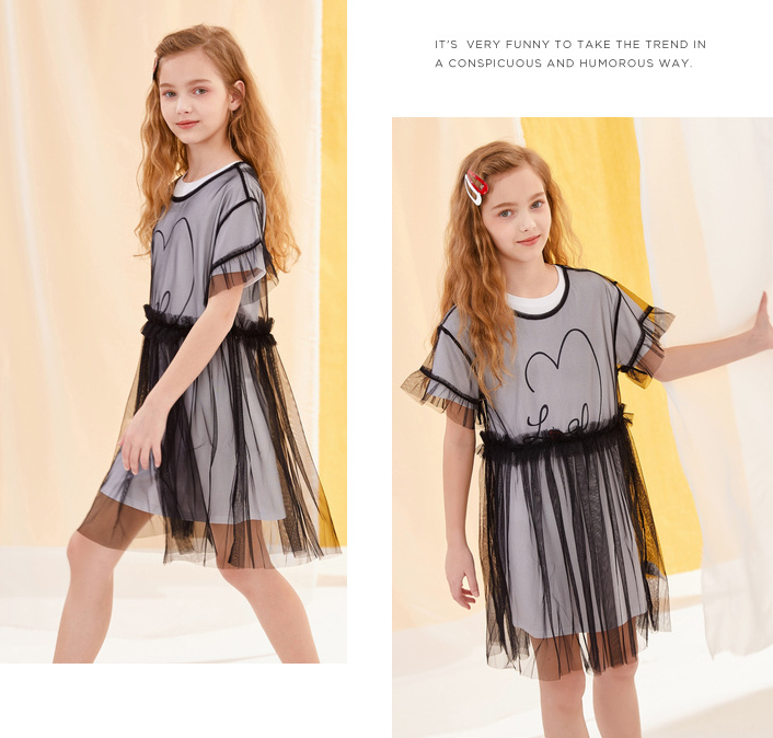 巴拉巴拉 2019夏季新款 中大童网纱裙套装（130~135码）2色49.9元包邮（需领券）