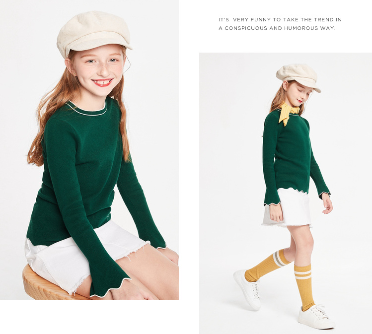 巴拉巴拉 2019秋季新款女童中大童甜美针织衫（130~170码）2色49元包邮（需领券）