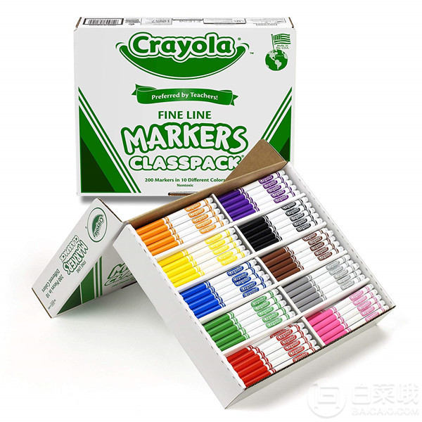 Crayola 绘儿乐 10色细线马克笔200支（不可水洗）219.81元