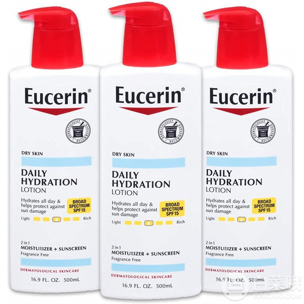 Eucerin 优色林 日常保湿防晒身体乳500ml*3瓶装179.29元