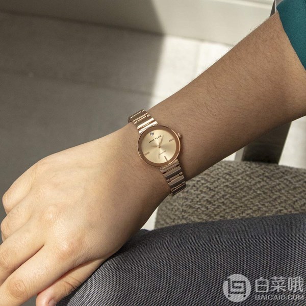 Anne Klein 安妮·克莱因 AK/2434RGRG 镶钻玫瑰金石英女表新低182.28元