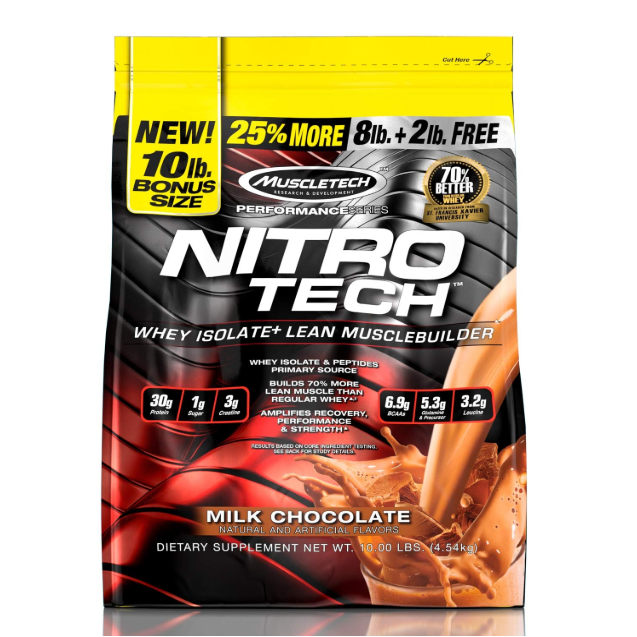 Muscletech 肌肉科技 牛奶巧克力味 正氮增肌蛋白粉10磅（约4.54kg）390.34元