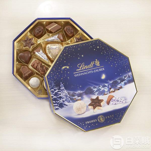 巧克力圣诞礼盒促销，Lindt 瑞士莲 巧克力圣诞礼盒200g61元（另有多款礼盒好价）