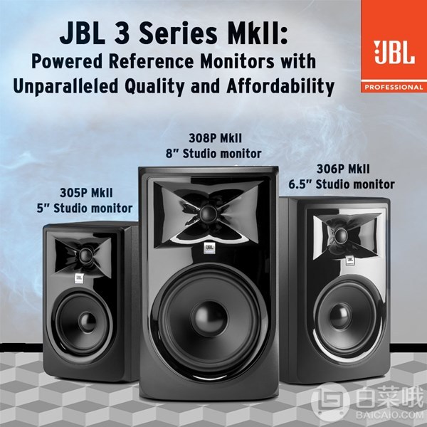 JBL LSR3系列 308P MKII 8寸有源监听音箱 单只装新低1021.82元