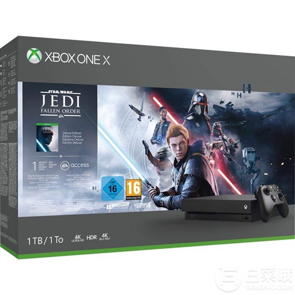 Microsoft 微软 Xbox One X 1TB 游戏主机 《星球大战绝地：陨落的武士团》同捆版2218元