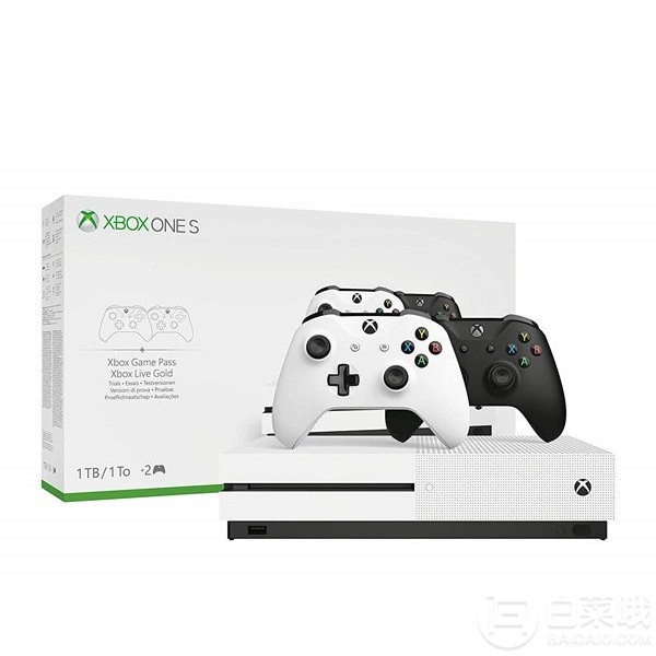 Microsoft 微软 Xbox One S 1TB 黑白双手柄套装1259元