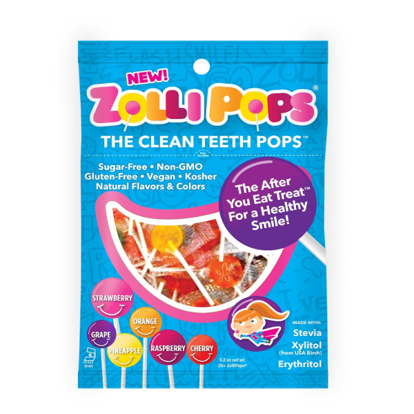 入榜福布斯健康食品，Zollipops 祖莉 清洁牙齿棒棒糖 多口味75支装125.89元