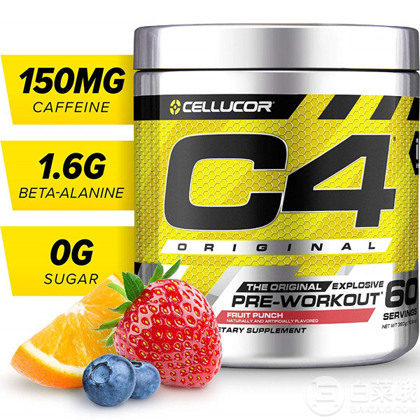 Cellucor 赛尔乐 C4 混合水果味 浓缩氮泵增肌粉60份新低191.6元
