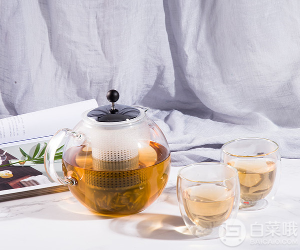 Bodum 波顿 Assam 阿萨姆茶具套装（压滤茶壶1500mL*1个+玻璃杯250mL*2个）新低291元（Prime会员94折）