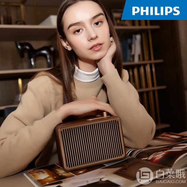 Philips  飞利浦 Rococo洛可可系列 TAVS500/00 复古木质蓝牙音箱449.2元