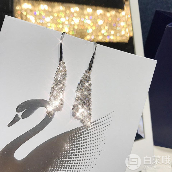 Swarovski 施华洛世奇 Fit Small系列 银色水晶网布耳环5143068新低419.57元