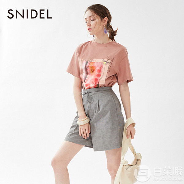 Snidel 2020年春夏款 女士纯棉印花短袖T恤SWCT201109折后242.18元（1件85折）