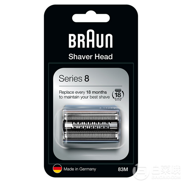 Braun 博朗 83M 8系电动剃须刀替换刀头+网膜新低203.85元