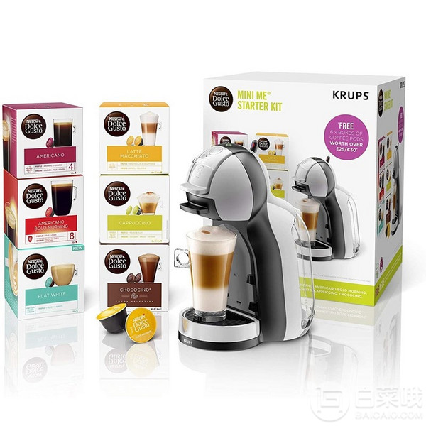 Krups 克鲁伯 Nescafé Dolce Gusto KP123B41 Mini Me胶囊咖啡机 含咖啡胶囊6盒（共96颗）399.22元