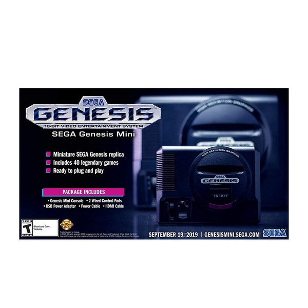 Sega Genesis Mini 世嘉MD迷你游戏机 复刻版新低287.86元（1件96折）