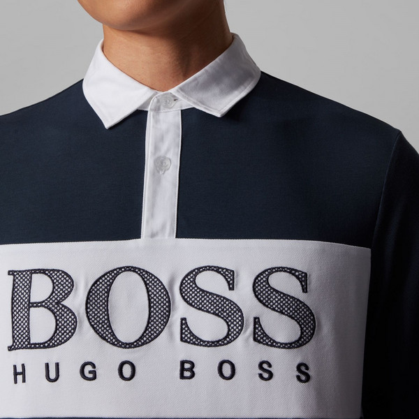 降￥73，Boss Hugo Boss 雨果·博斯 绿标 Plisy 1 男士时尚拼色长袖Polo衫新低289.64元