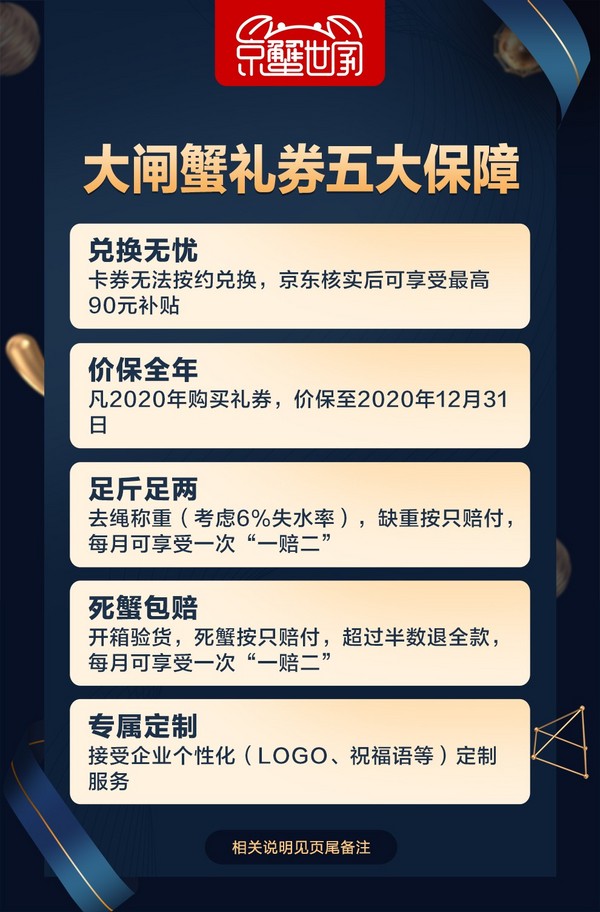 Plus会员，蟹员外 蟹礼 2566型大闸蟹礼券 公蟹4两 母蟹3两 4对8只装118元包邮（双重优惠）