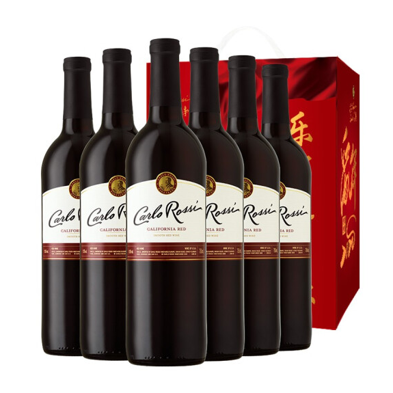 Carlo Rossi 加州乐事 柔顺系列 Blend308 半干红葡萄酒750ml*6瓶 整箱装186.4元包邮（双重优惠）