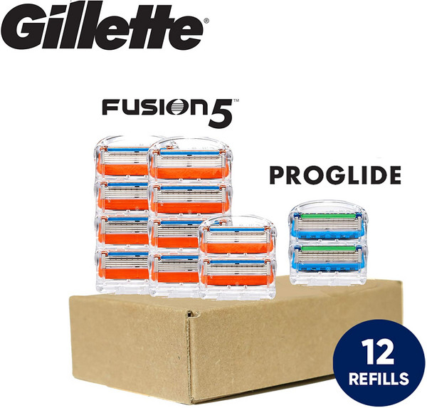 Gillette 吉列 Fusion5 锋隐 手动刮胡刀刀头10件+ProGlide致顺刀头2件新低171.49元
