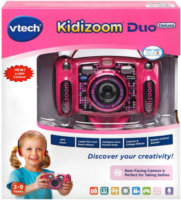 <span>0税费！</span>VTech 伟易达 Kidizoom Duo5.0 豪华版儿童数码相机(带MP3播放器和耳机)新低218.12元