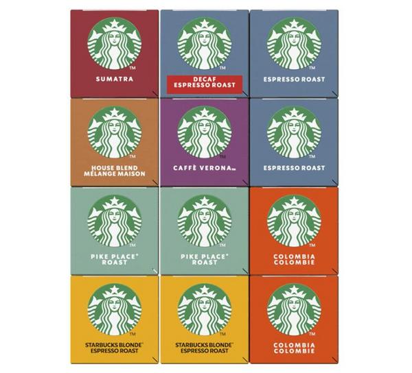 Starbucks 星巴克 Nespresso 胶囊咖啡 8口味 10粒*12盒新低223.93元（21.49元/盒，2.14/粒）
