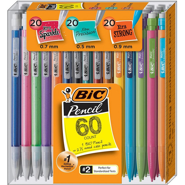 BIC 法国比克 0.5mm/0.7mm/0.9mm自动铅笔60支装新低64.71元